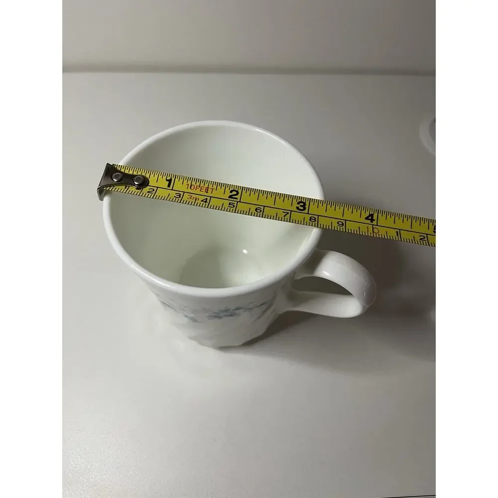 EUC! Corning (Corelle) BLUE FLEUR Flat Cup Swirl Rim Blue Flowers Replacement